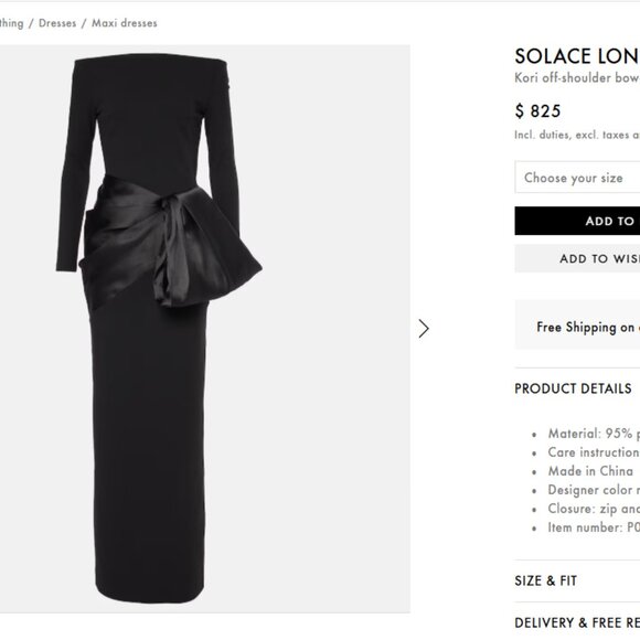 Solace London Black Maxi Dress - Picture 2 of 6
